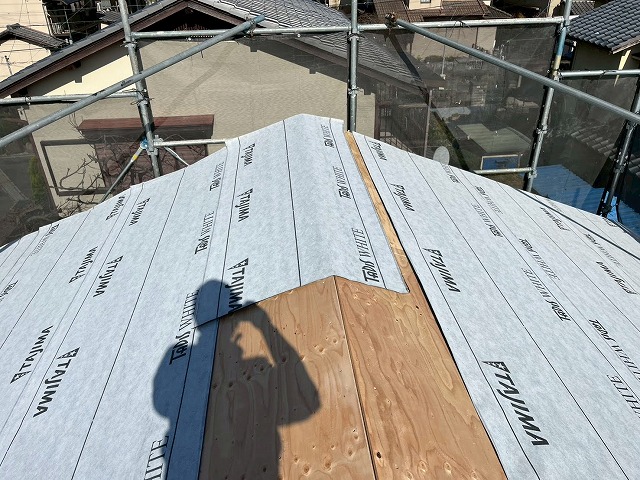 ルーフィングの施工工程